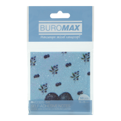 Блок пластиковий для заміток з клейким шаром Arabeski 75х75мм, 50л. (прозорий, кобальтовий)