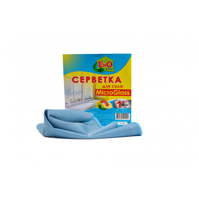 Салфетка из микрофибры для стекла 30х30, 1шт