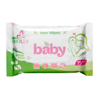 Серветки вологі дитячі з алое Biolly 15шт