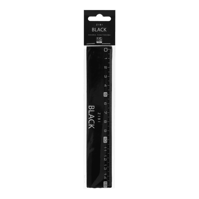 Линійка пластикова 15 см. Black