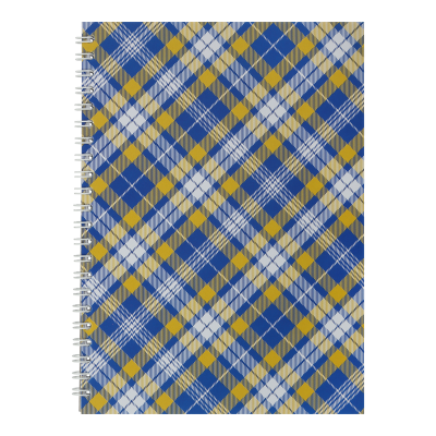 Блокнот Шотландка А5, 48 аркушів (бічна пружина) клітинка, синій