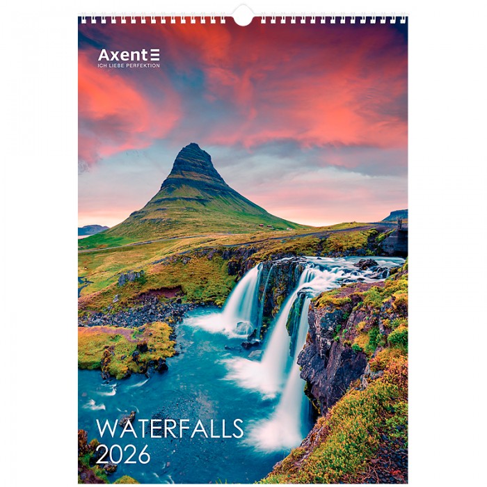 Календар настінний А3, 2026р., Waterfalls