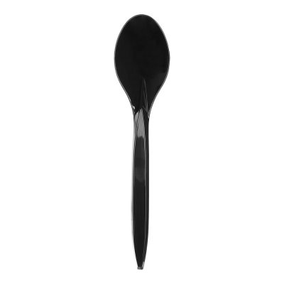 Ложка одноразовая столовая 18см, черная Premium 100шт/уп