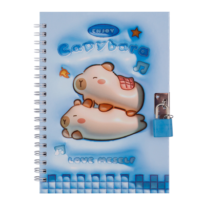 Блокнот Capybara 2 із замком В6, 48арк, клітинка (асорті)