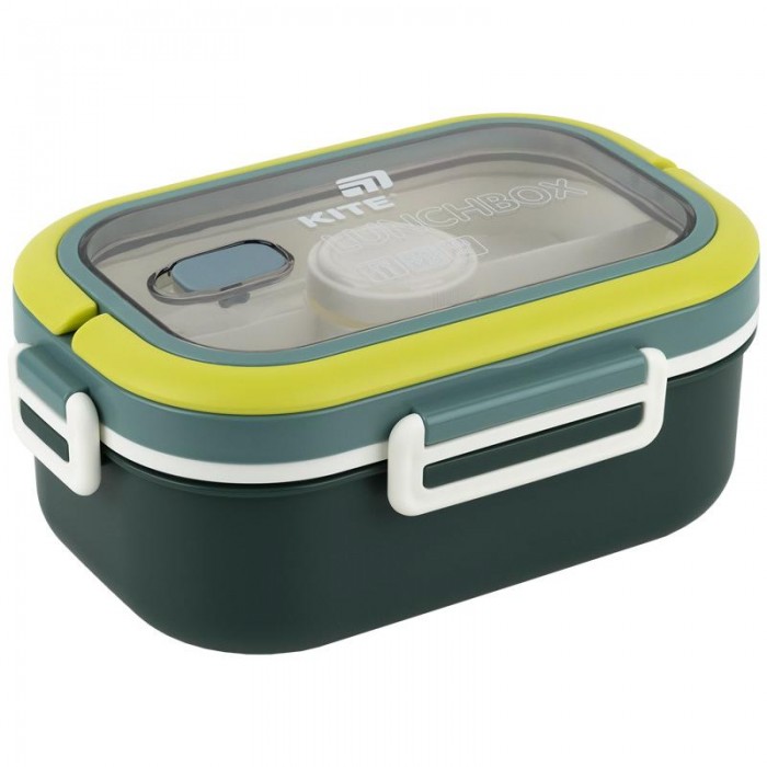 Ланчбокс для їжі подвійний з наповнювачем 1100мл. (зелений)