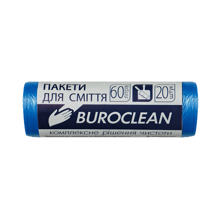 Пакети для сміття 58х65см, 60л. 20шт. синій