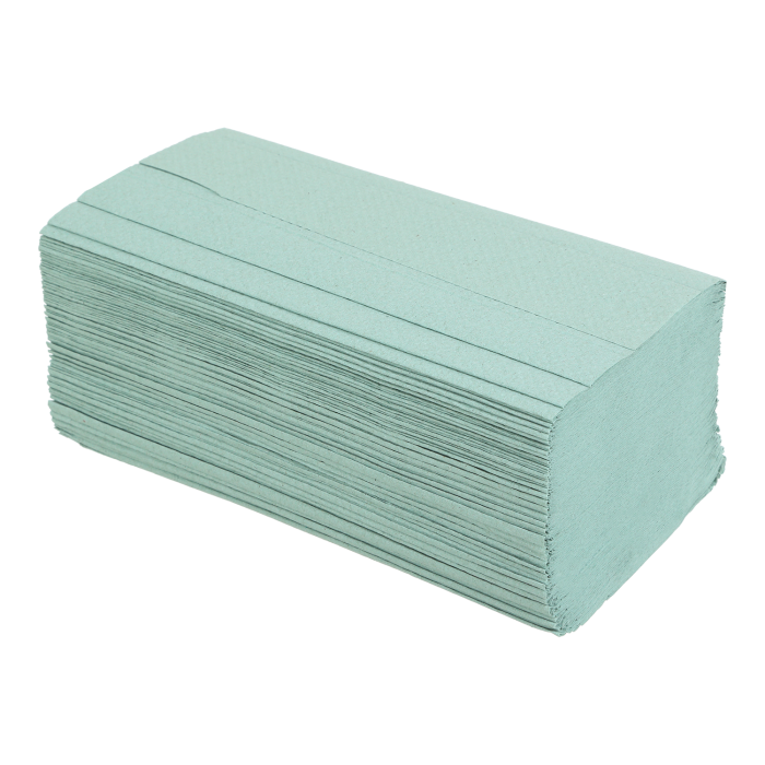 Полотенца листовые Buroclean V-складка, 200л/уп (1-слойные) зеленые