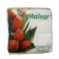 Серветки столові Malvar 21х21 білі 30шт/уп