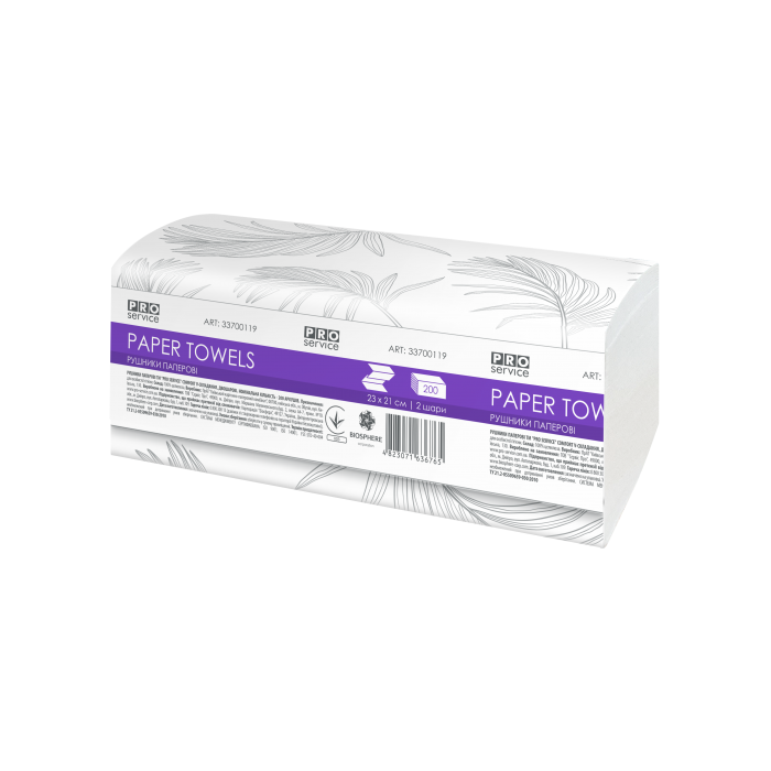 Полотенца листовые Comfort V-складка, 200л/уп (2-х слойные) белые