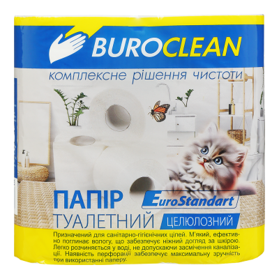 Туалетная бумага Buroclean белая, 4 рулона