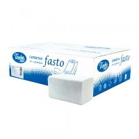 Салфетки столовые Fasto (V-скл) 16,9х22,5см.,белые, 190шт, 20пач/ящ.