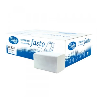Серветки столові Fasto (V-скл) 16,9х22,5см.,білі, 230шт, 20пач/ящ. Серветки столові Fasto (V-скл) 16,9х22,5см.,білі, 230шт, 20пач/ящ.