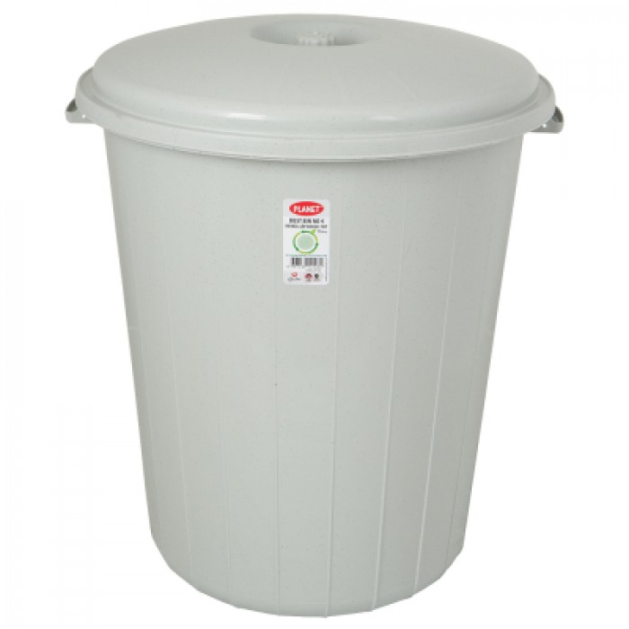 Контейнер для сміття Planet Household №4 без защіпок з кришкою 70л (сірий)