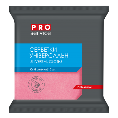 Серветки віскозні PRO SERVICE (рожеві) 10шт/уп