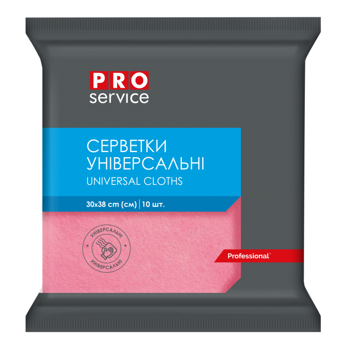 Серветки віскозні PRO SERVICE (рожеві) 10шт/уп