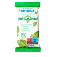 Серветки вологі Аntibacterial Naturelle з екстрактом подорожника 15шт