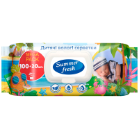 Серветки вологі Summer Fresh Mega Pack дитячі 120шт., з клапаном
