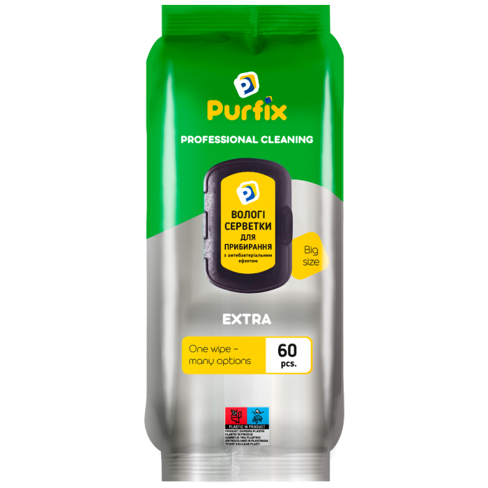Серветки вологі для прибирання Extra Purfix 60шт.