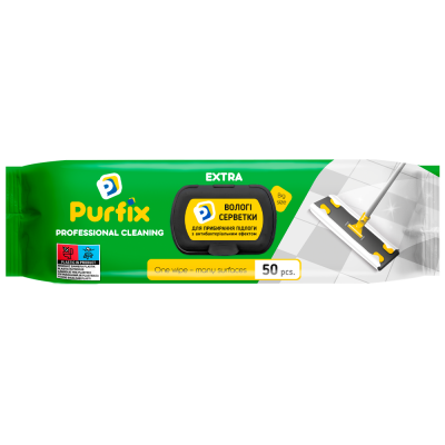 Серветки вологі для прибирання підлоги Extra Purfix 50шт.