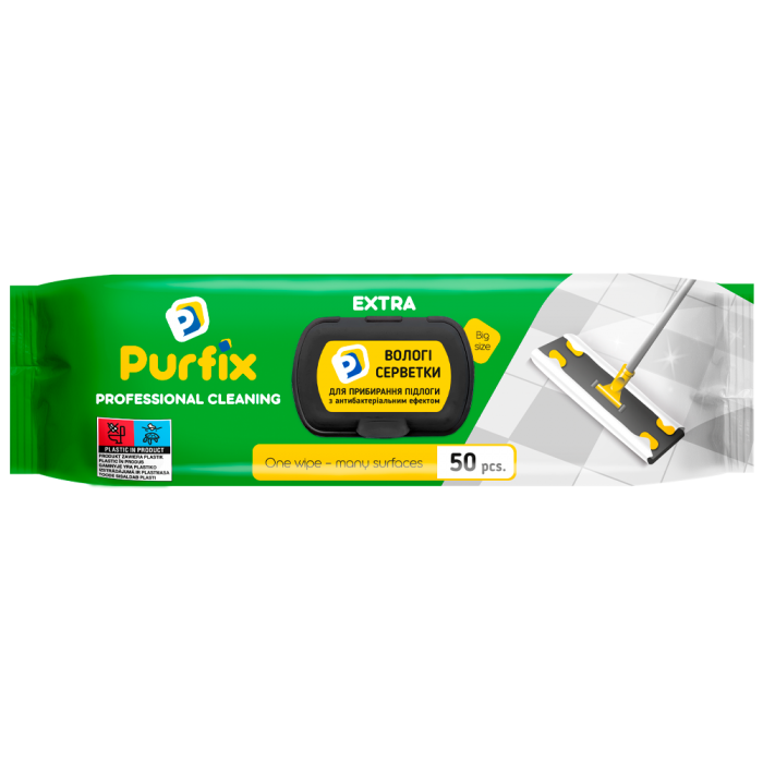 Серветки вологі для прибирання підлоги Extra Purfix 50шт.