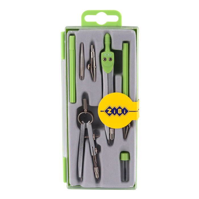 Готовальня Basis з 7-ми предметів (зелена) ZB.5306BS-04