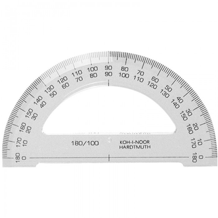 Транспортир 180°/100мм. (прозорий) 