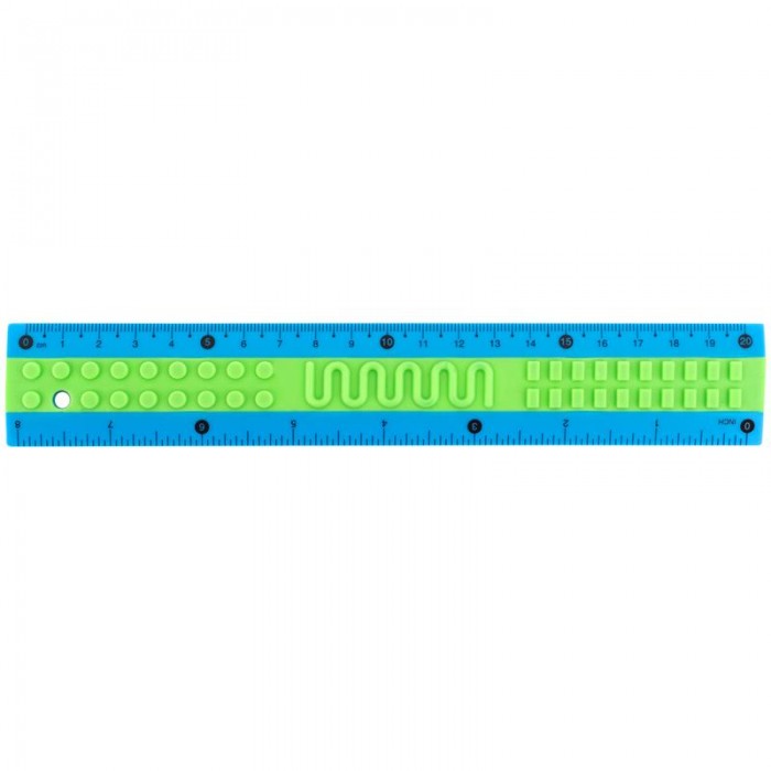 Лінійка пластикова Classic 20см (синьо-зелена)