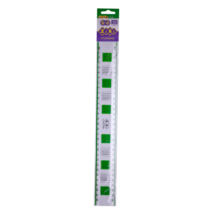 Линейка пластиковая универсальная с таблицей умножения, 30 см. (салатовая) ZB.5607-15