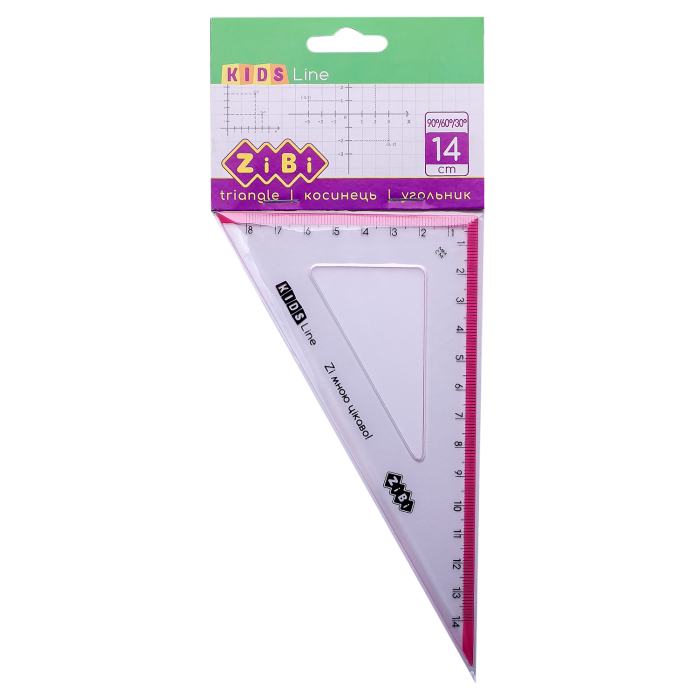 Косинець 140мм. 90/60° (з рожевою смугою) ZB.5622-10