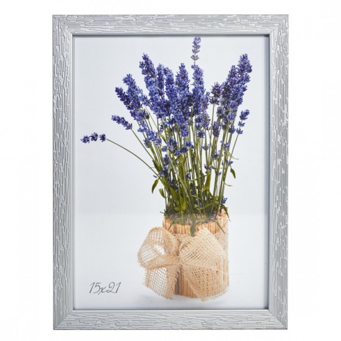 Фоторамка 15х21см. (срібло) рифлений