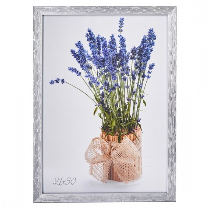 Фоторамка 21х30см. (срібло) рифлений