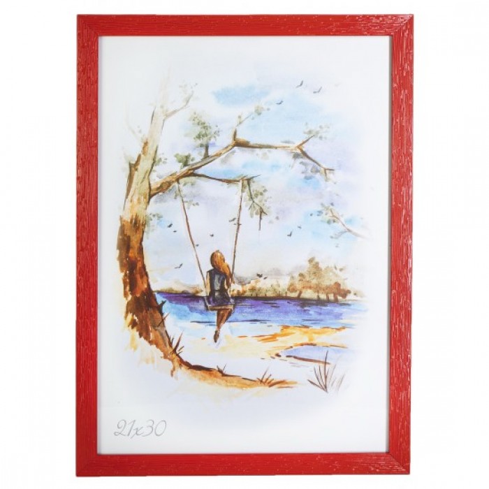 Фоторамка 21х30см. (червоний) рифлений