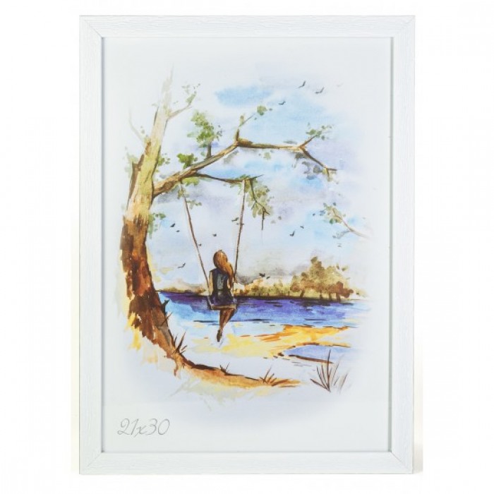 Фоторамка 21х30см. (білий) рифлений