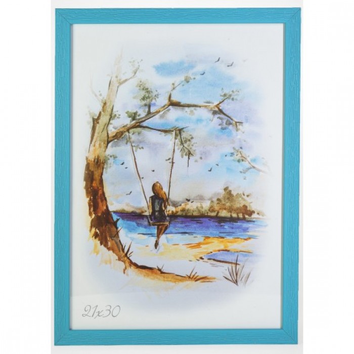 Фоторамка 21х30см. (блакитний) рифлений