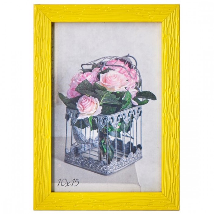 Фоторамка 10х15см. (жовтий) рифлений