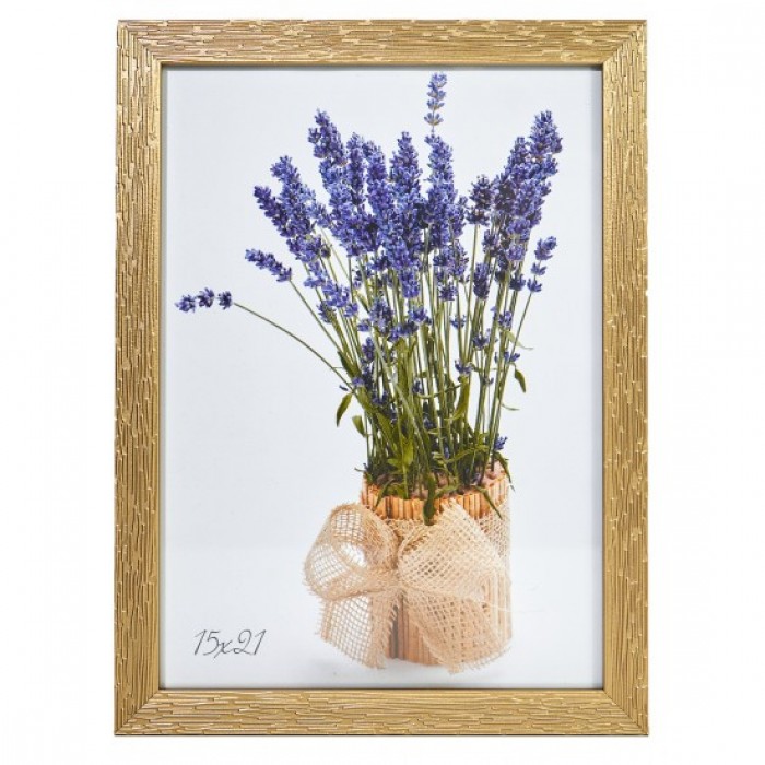 Фоторамка 15х21см. (золотий) рифлений