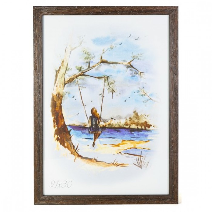 Фоторамка 21х30см. (темне дерево) рифлений