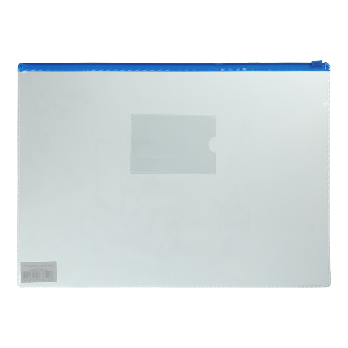 Папка-конверт на блискавці прозора А4 (синя) bm.3946-02