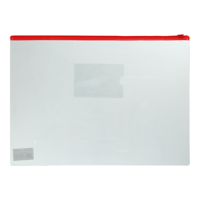 Папка-конверт на блискавці прозора А4 (червона) bm.3946-05