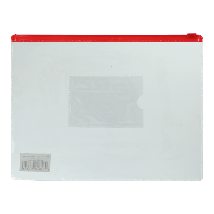 Папка-конверт на блискавці прозора А5 (червона) bm.3947-05