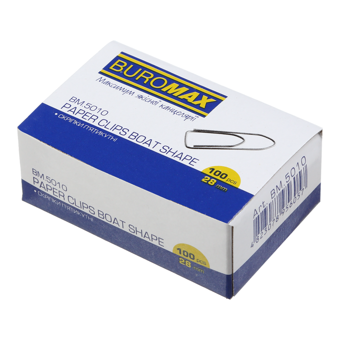 Скріпки канцелярські, 28мм (п'ятикутні) bm.5010