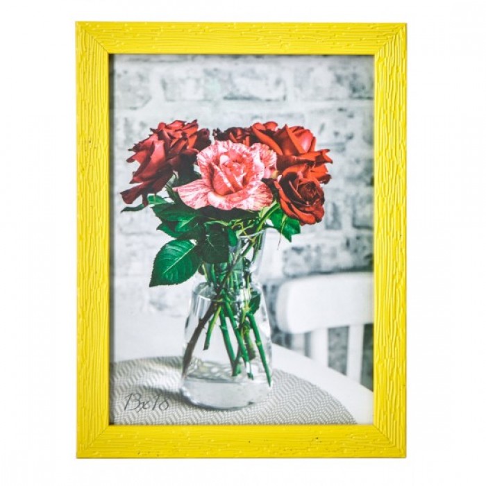 Фоторамка 13х18см. (жовтий) рифлений
