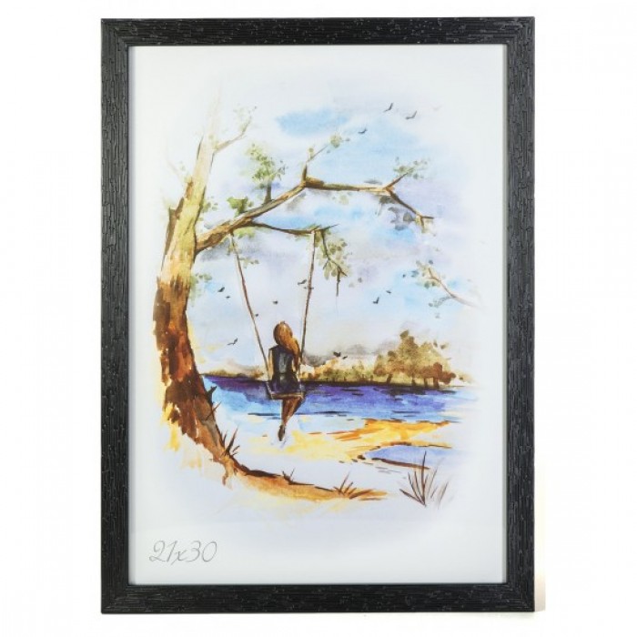 Фоторамка 21х30см. (чорний) рифлений