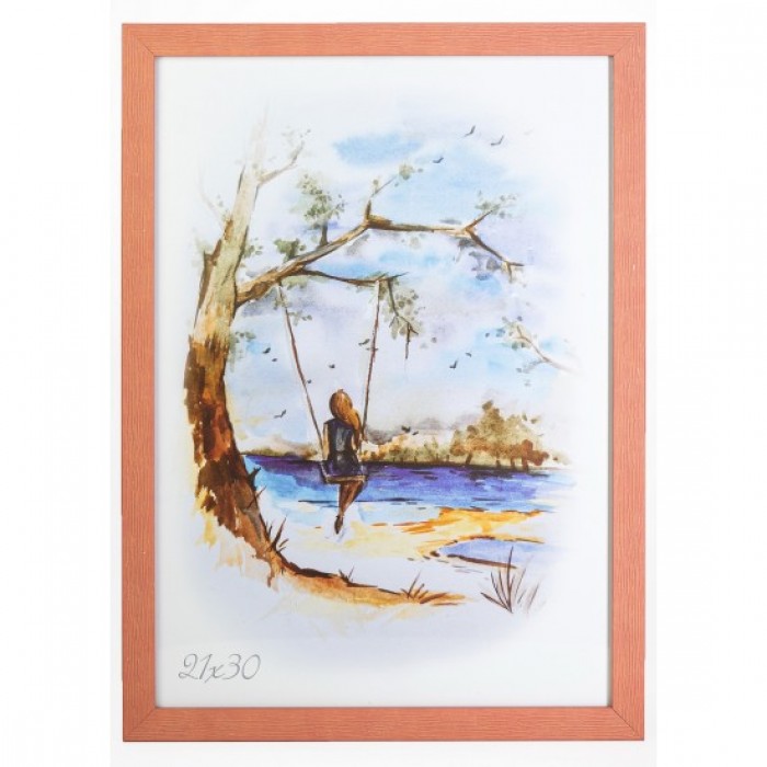 Фоторамка 21х30см. (кораловий) рифлений