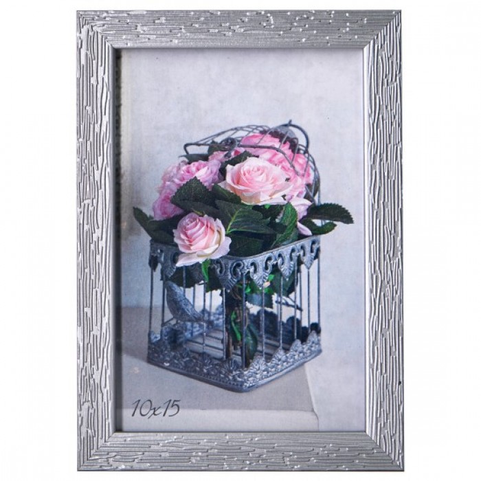 Фоторамка 10х15см. (срібло) рифлений