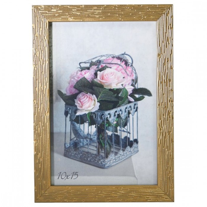 Фоторамка 10х15см. (золотий) рифлений