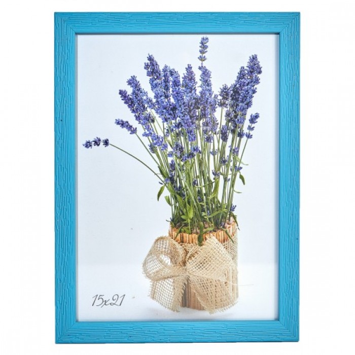 Фоторамка 15х21см. (блакитний) рифлений