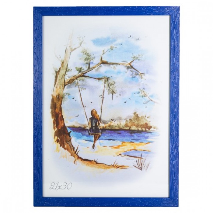 Фоторамка 21х30см. (синій) рифлений