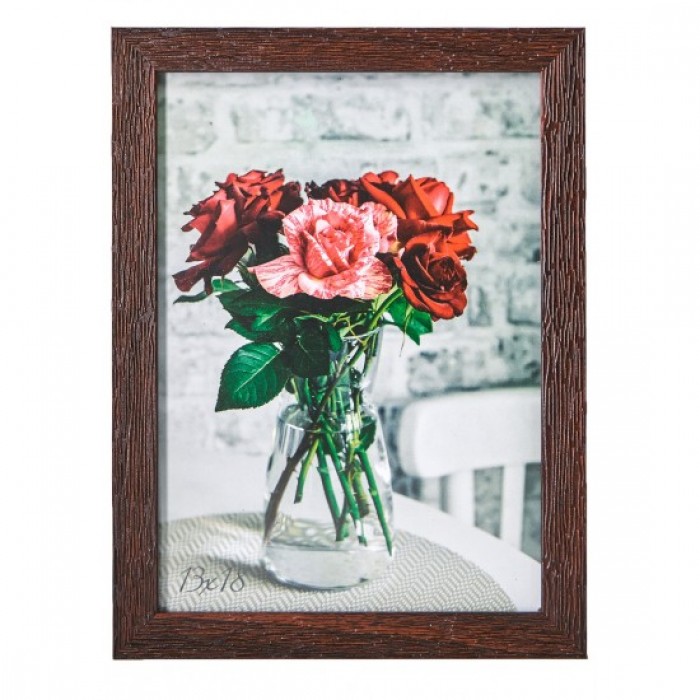 Фоторамка 13х18см. (темне дерево) рифлений