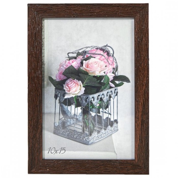 Фоторамка 10х15см. (темне дерево) рифлений